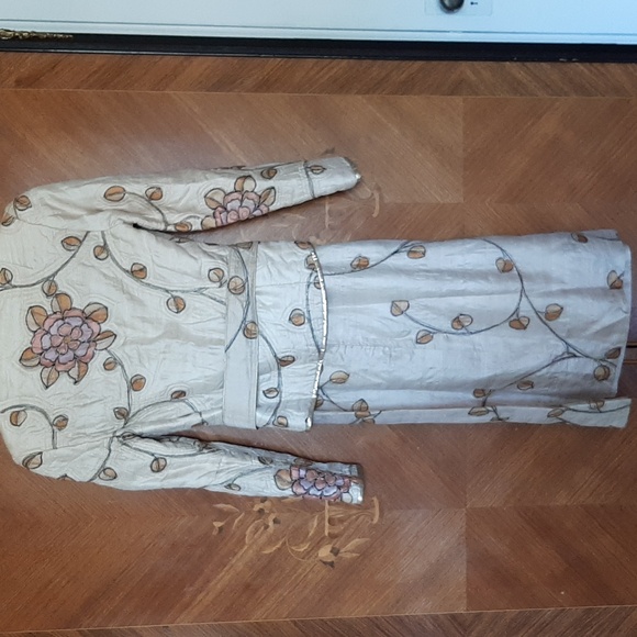 Vintage Norman Hartnell belted dress jacket suit small 4 or 6 - Picture 3 of 10